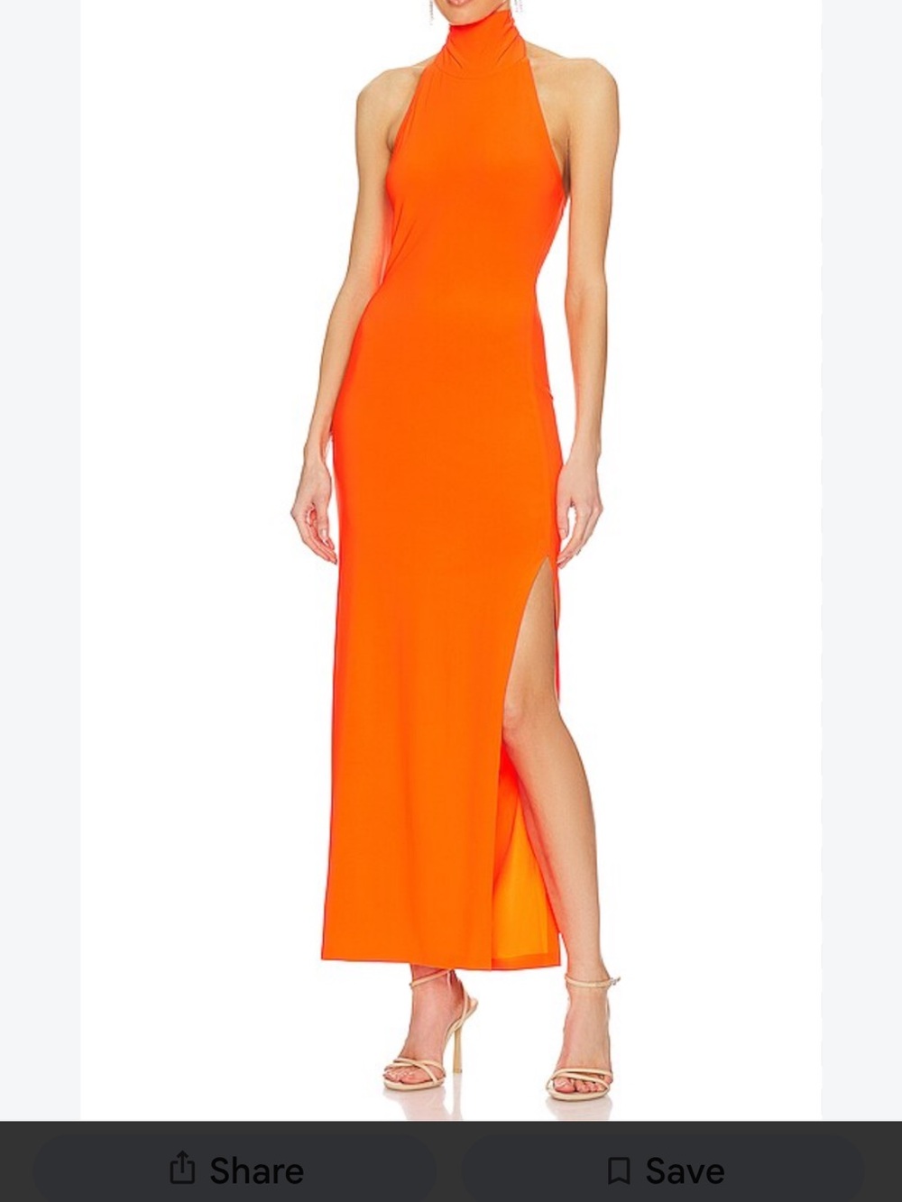 Lulu's Vibrant Orange High-Neck Maxi Dress